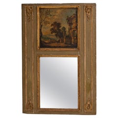 Specchio decorativo francese del XIX secolo con dipinto