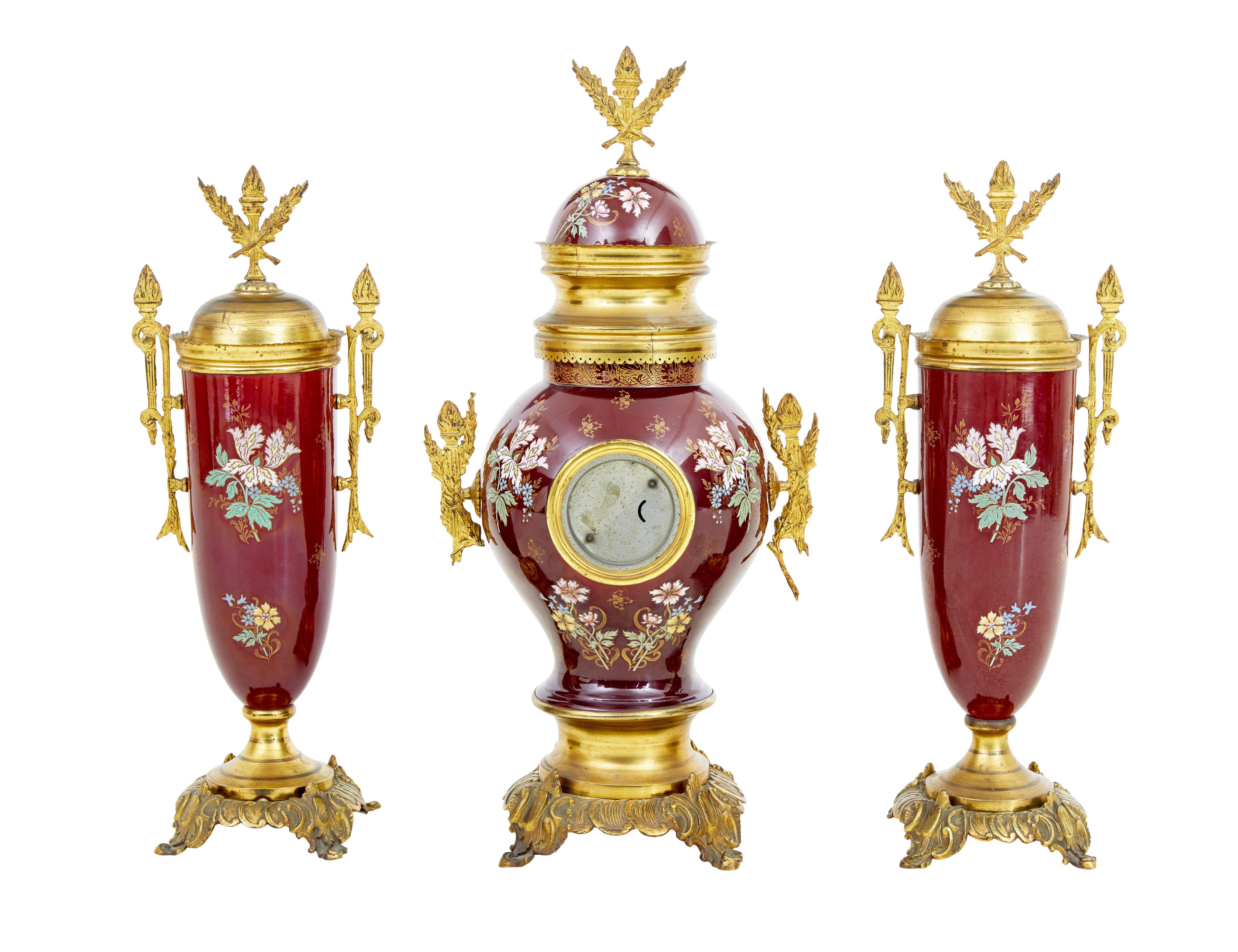 Vittoriano Set di guarnizioni decorative in toleware francese del XIX secolo in vendita