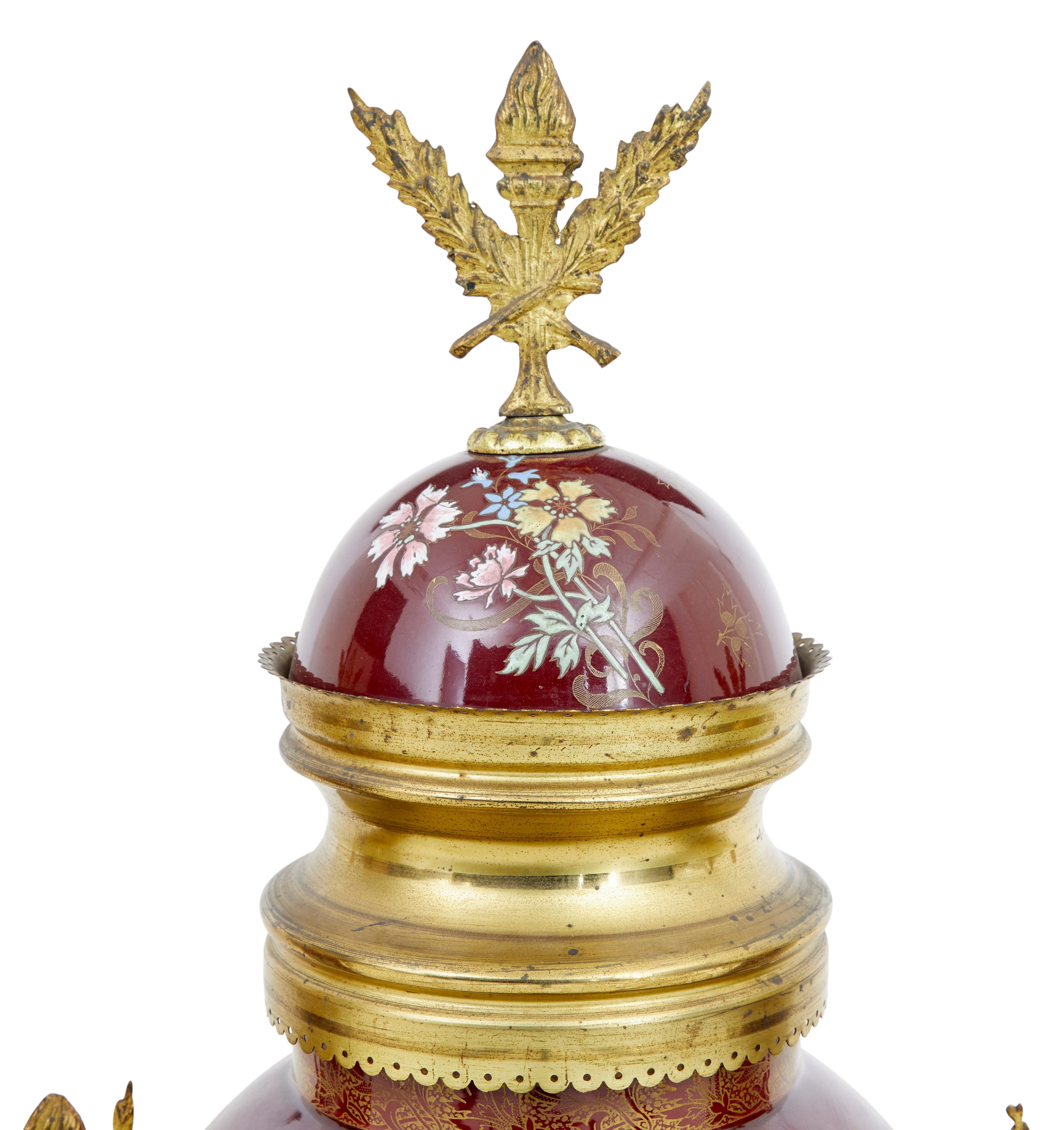 Ormolu 19th century French decorative toleware garniture set