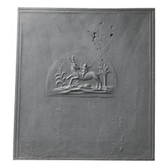 19th Century French 'Deer with Cupid' Fireback