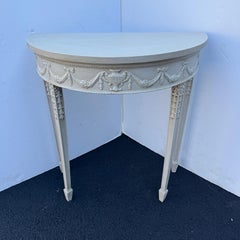 19th Century French Demi-Lune Painted Console Table
