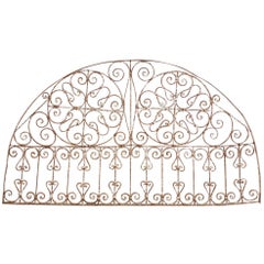 19th Century French Demilune Iron Transom Grille