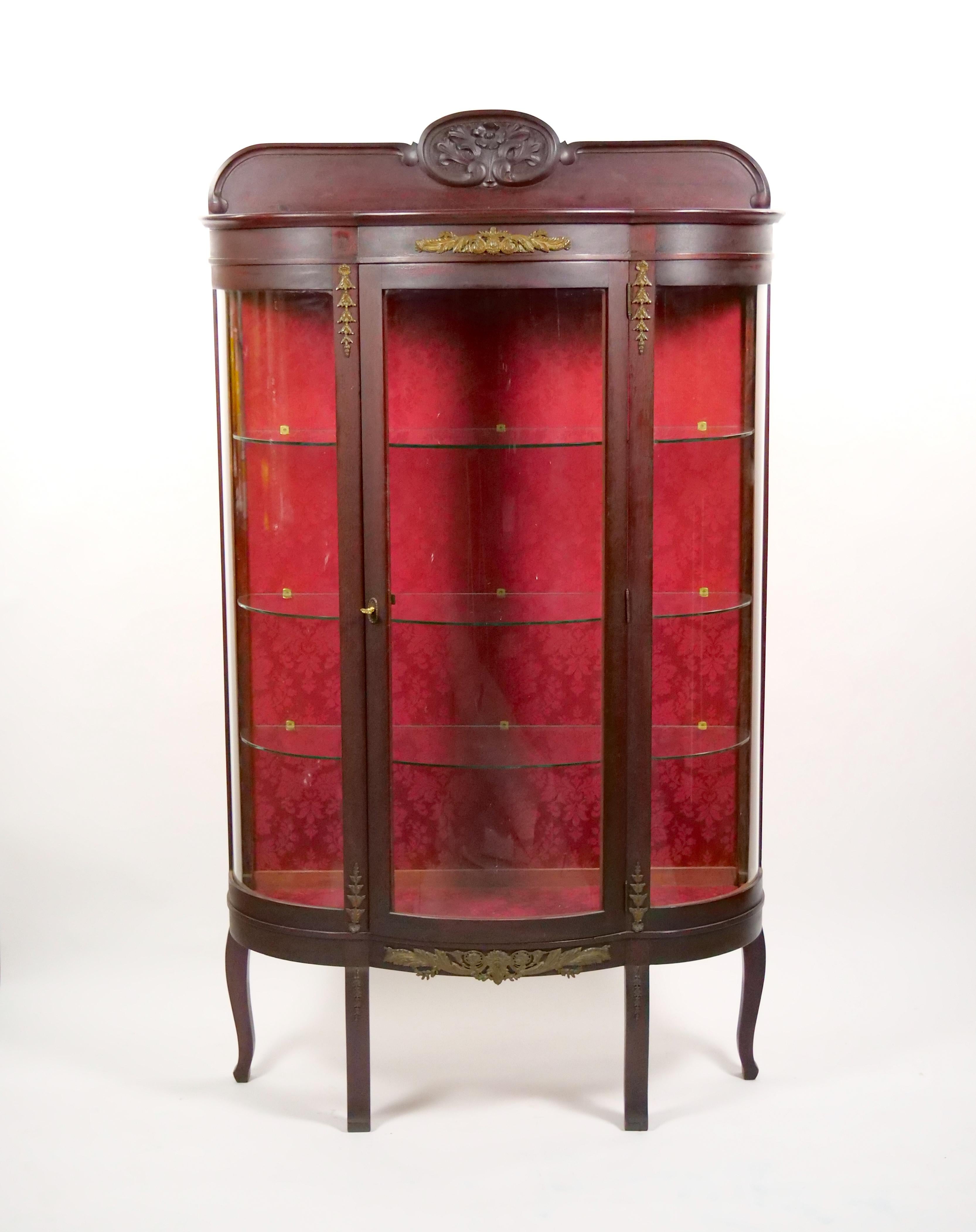 19th Century French Demilune Vitrine Display Cabinet For Sale 12