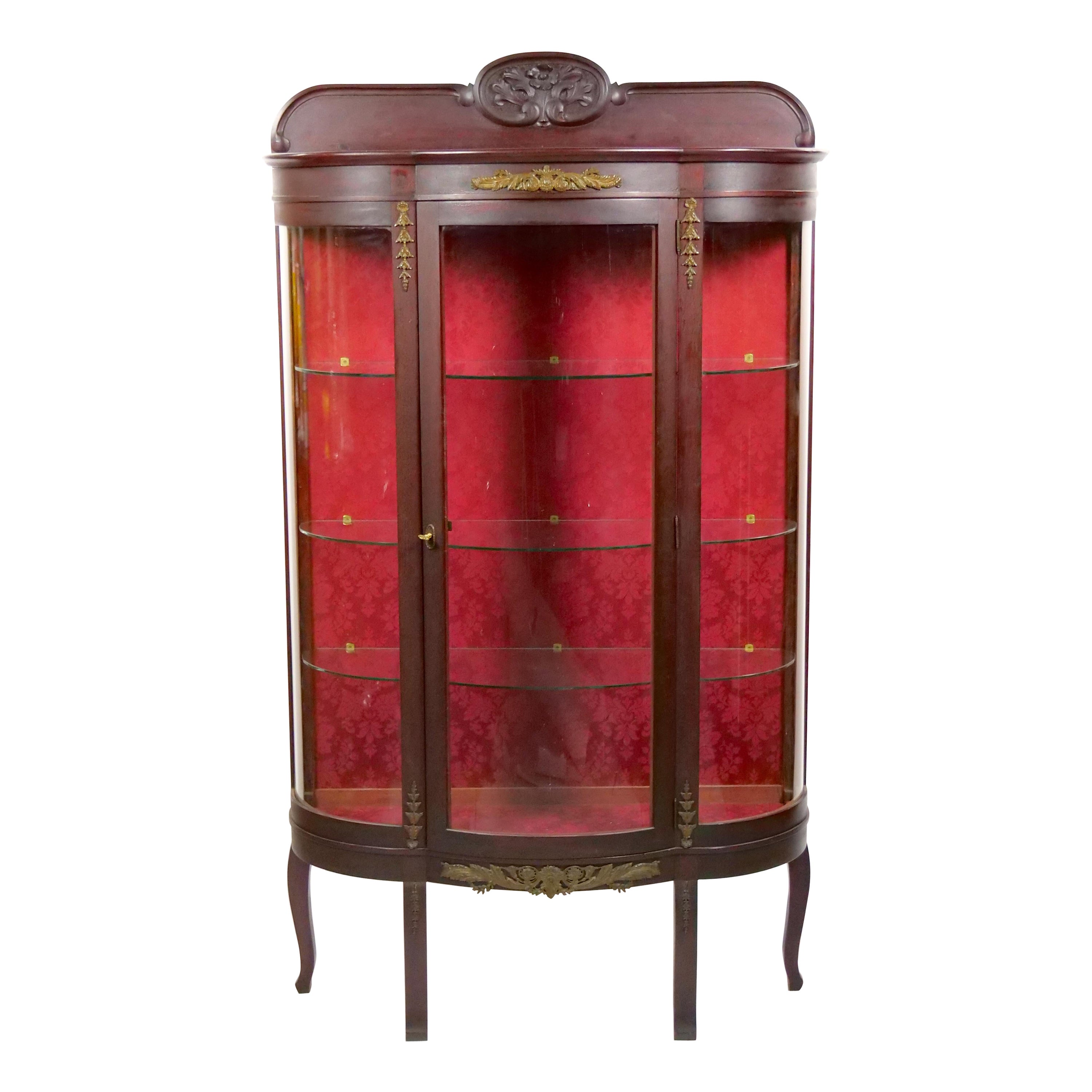 19th Century French Demilune Vitrine Display Cabinet