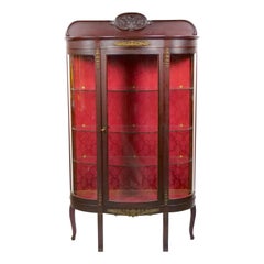 19th Century French Demilune Vitrine Display Cabinet