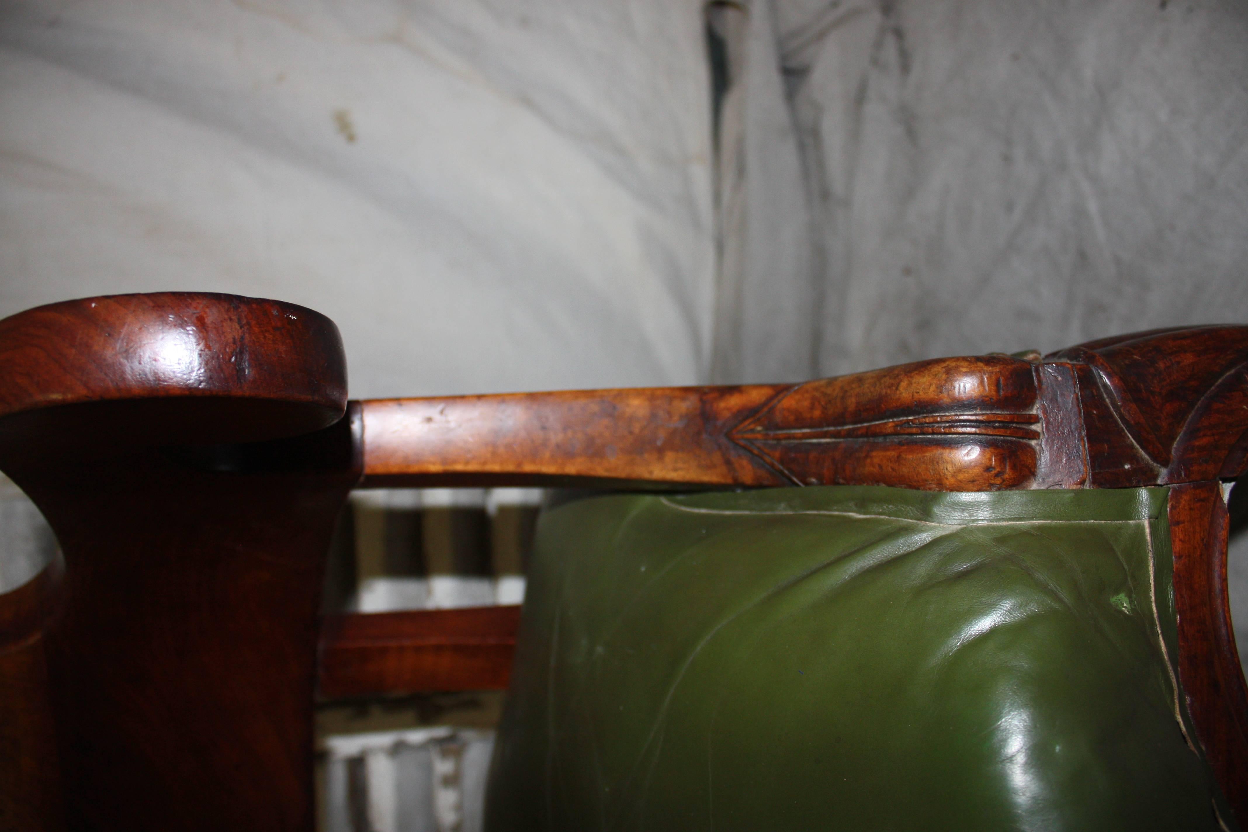 Leather 19th Century French Desk Chair