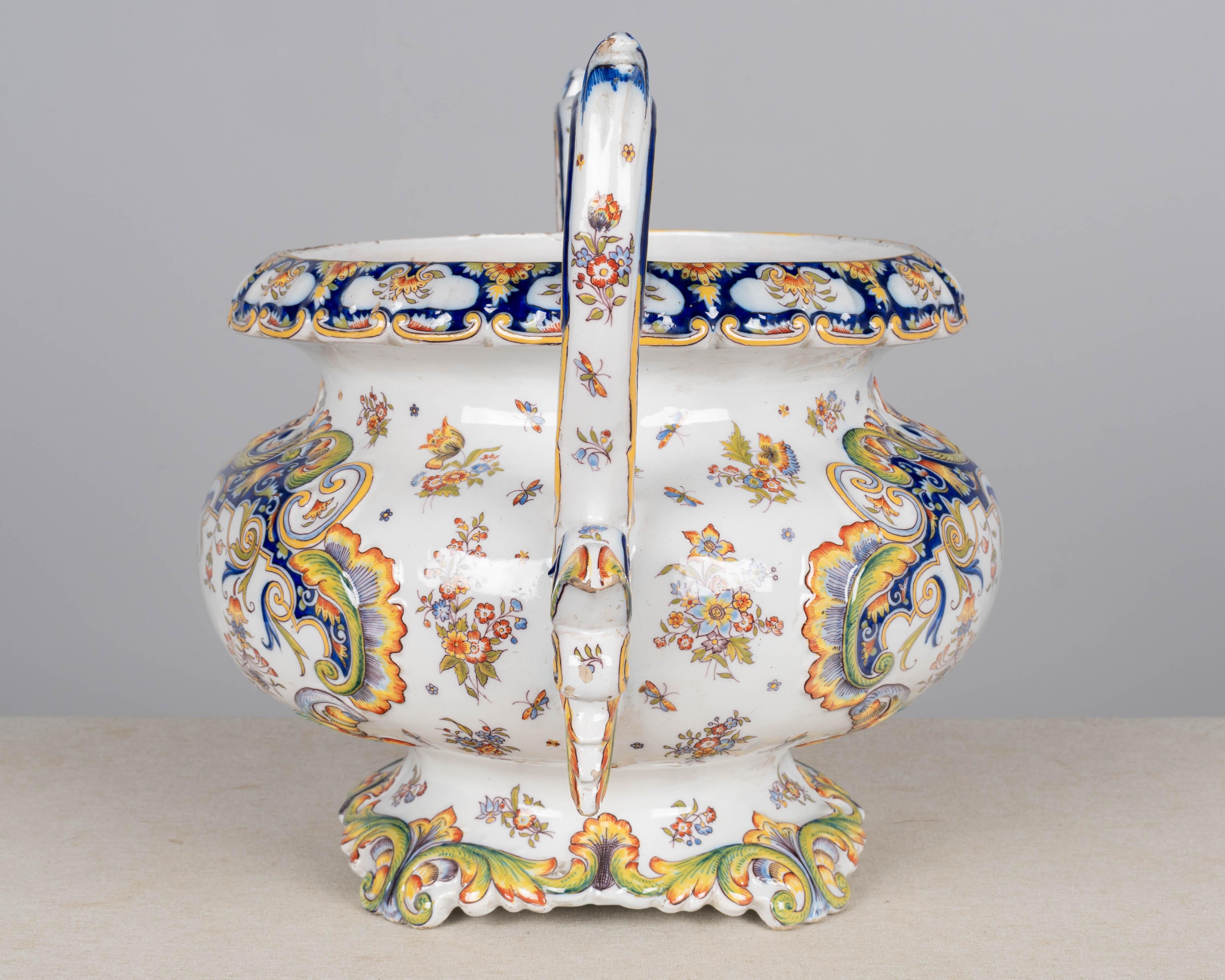 Cachepot in faience francese Desvres del XIX secolo In condizioni buone in vendita a Winter Park, FL
