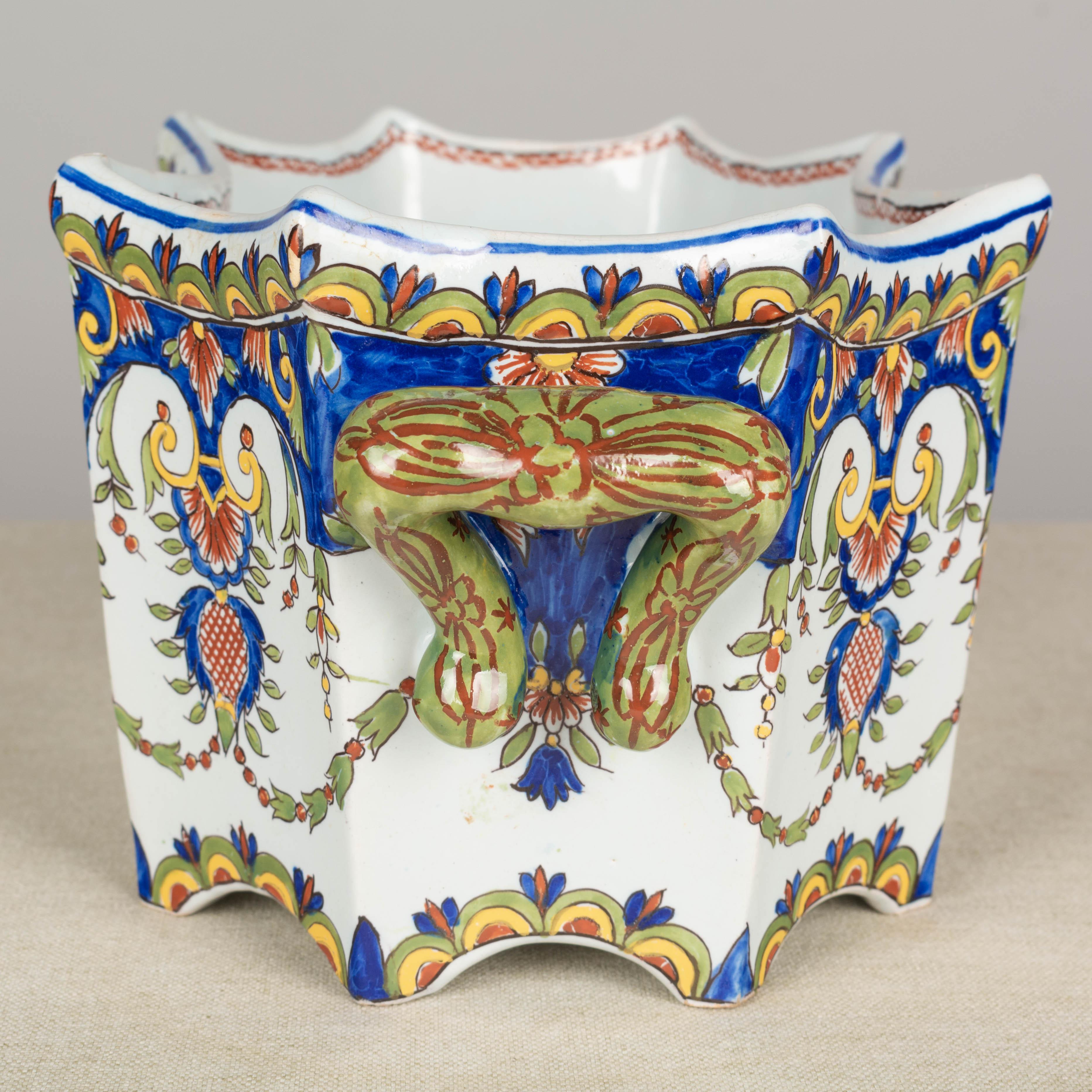 19th Century French Desvres Faience Jardinière For Sale 7