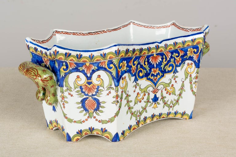 19th Century French Desvres Faience Jardinière For Sale 1