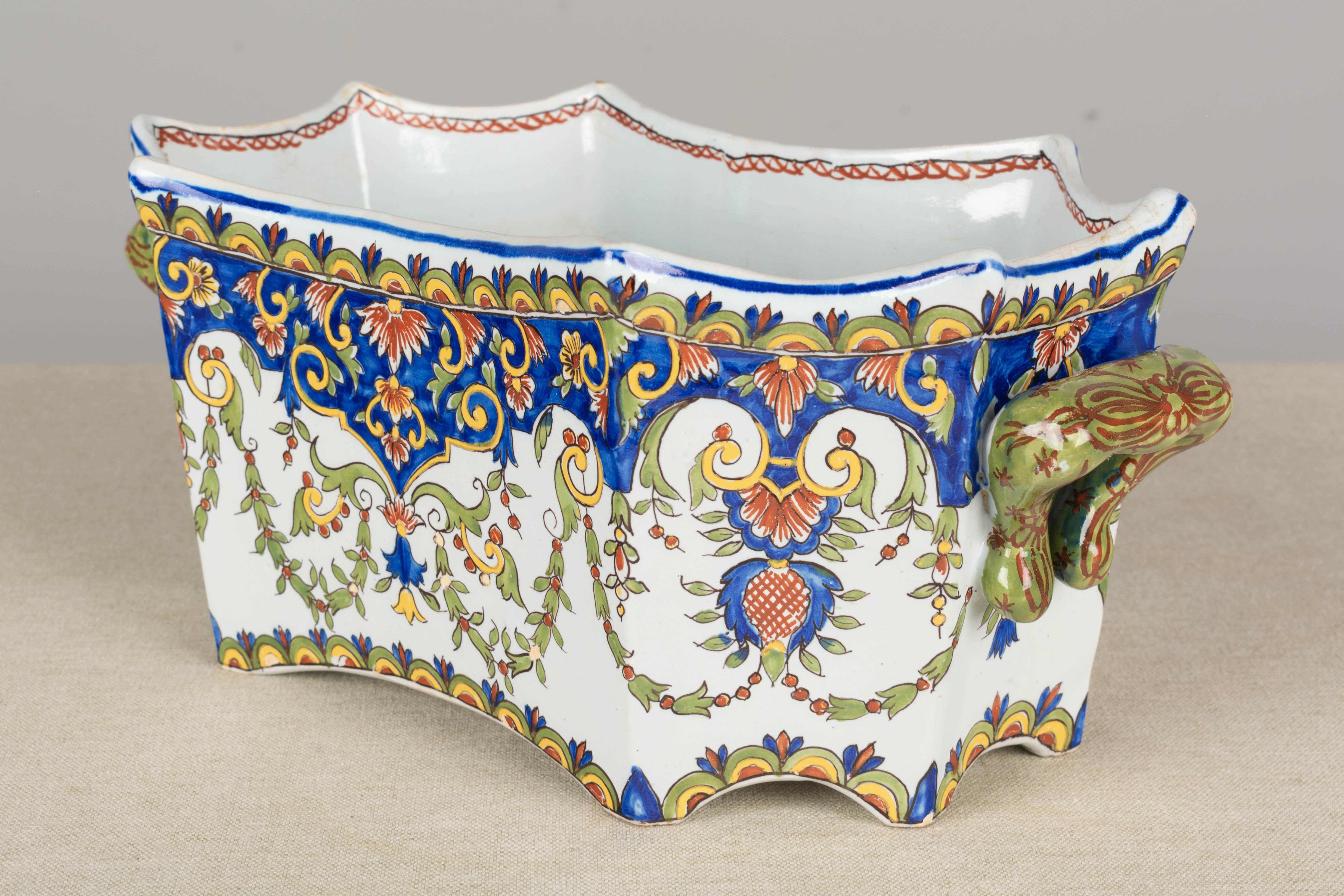 19th Century French Desvres Faience Jardinière For Sale 3