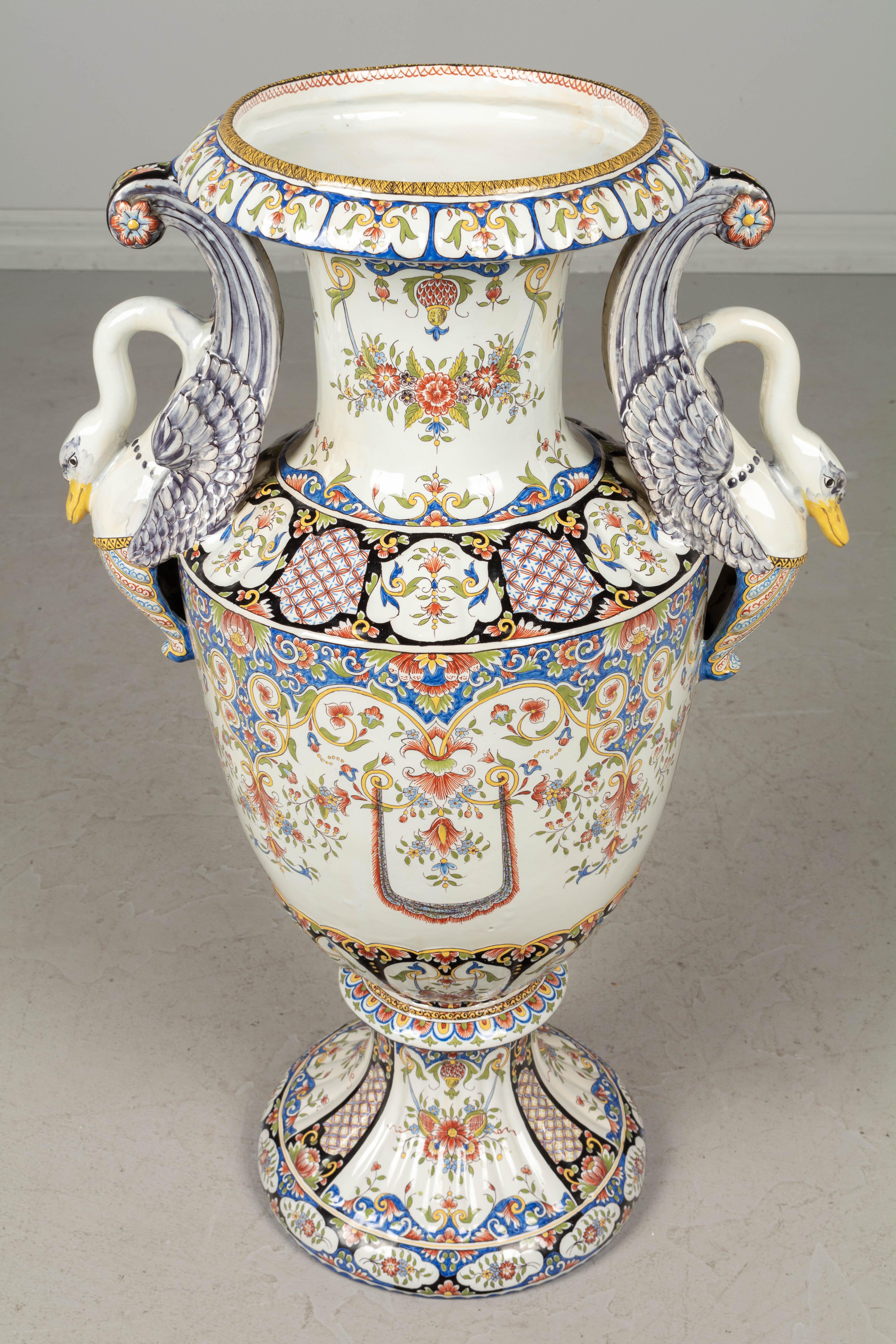 19th Century French Desvres Faience Urns, a Pair For Sale 10