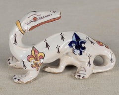 19th Century French Desvres Fourmaintraux Freres Faience Salamander