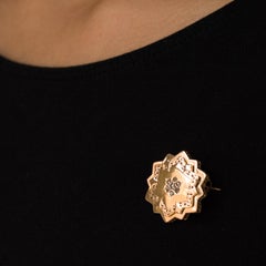 19th Century French Diamond 18 Karat Rose Gold Brooch