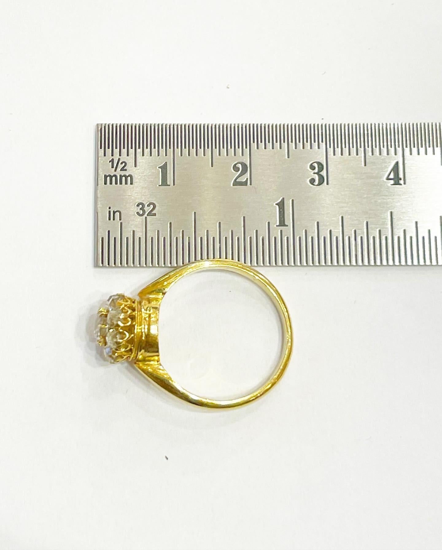 19th Century French Diamond 18K Yellow Gold Removable Set, Ring and Brooch  10