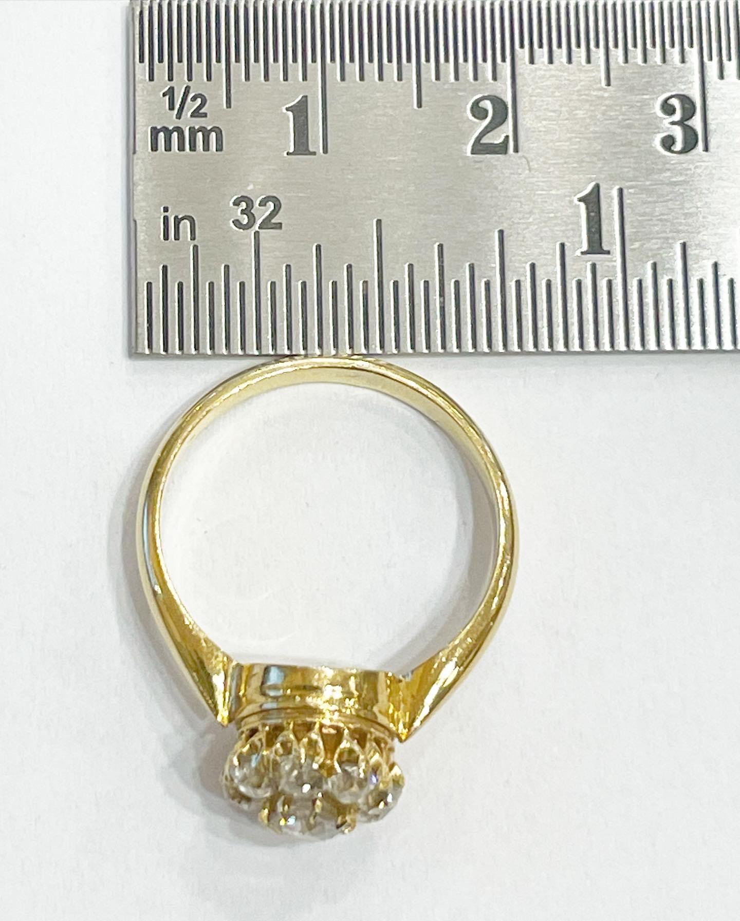 19th Century French Diamond 18K Yellow Gold Removable Set, Ring and Brooch  11