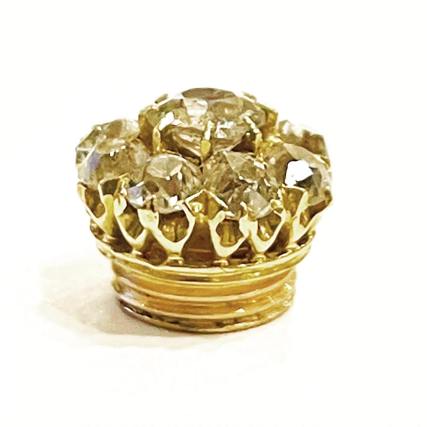 Women's or Men's 19th Century French Diamond 18K Yellow Gold Removable Set, Ring and Brooch 
