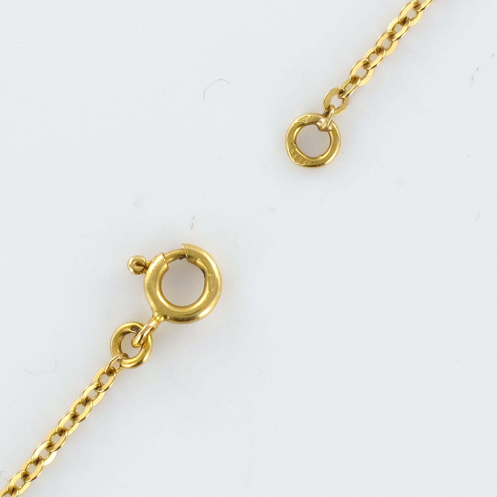 19th Century French Diamond Onyx 18 Karat Yellow Gold Belt Pendant Necklace 6