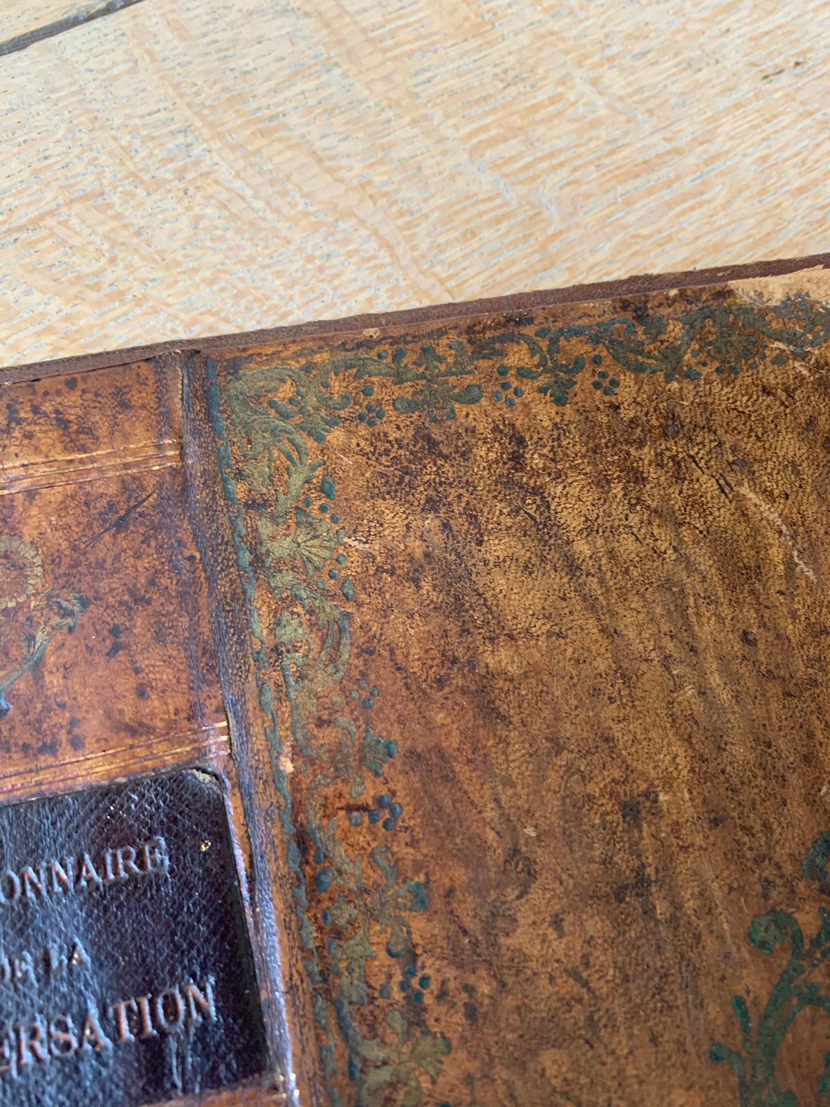 Leather 19th Century French Dictionary Cover as Folio 