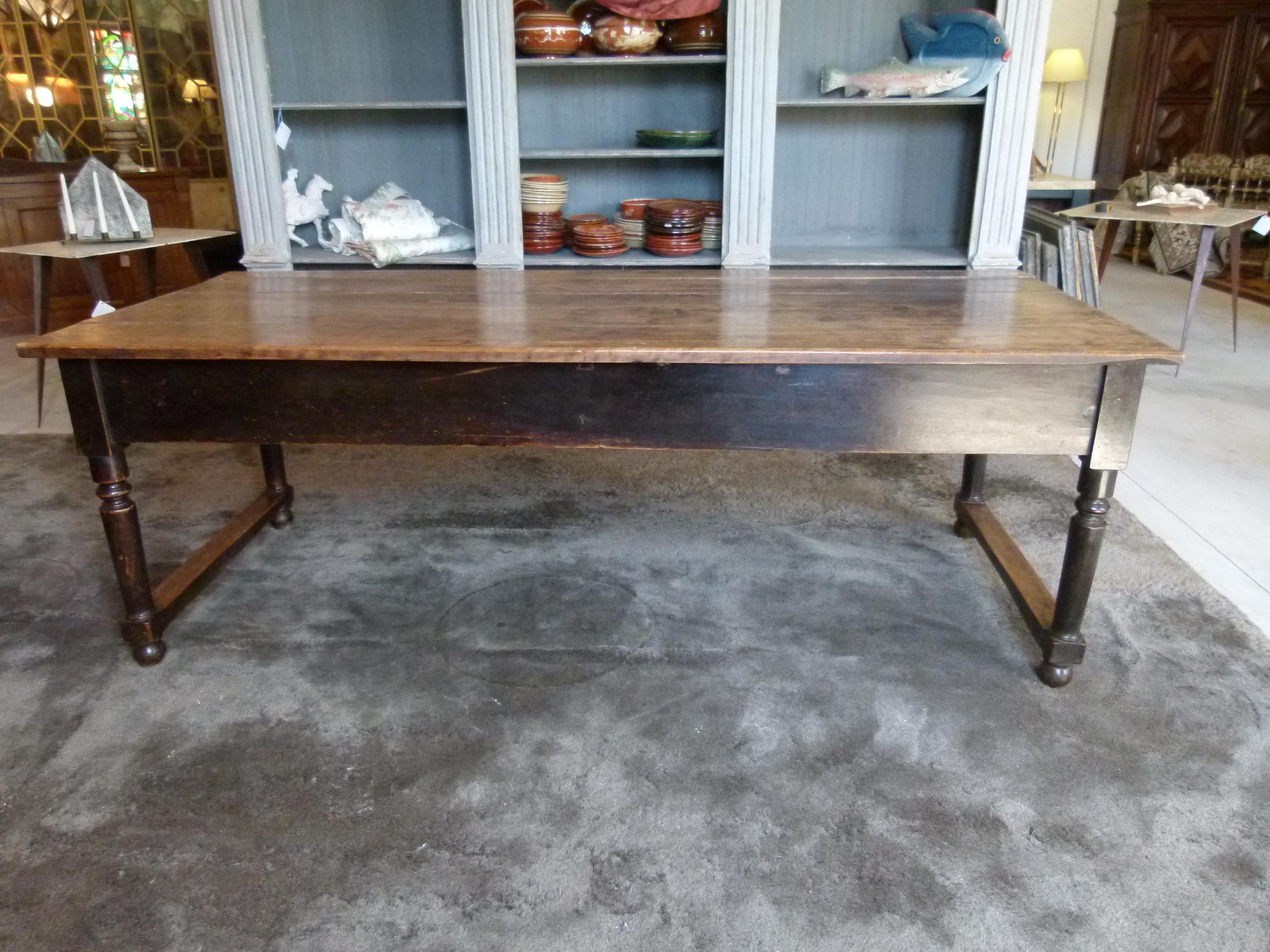 Country 19th Century French Dining Table, Walnut