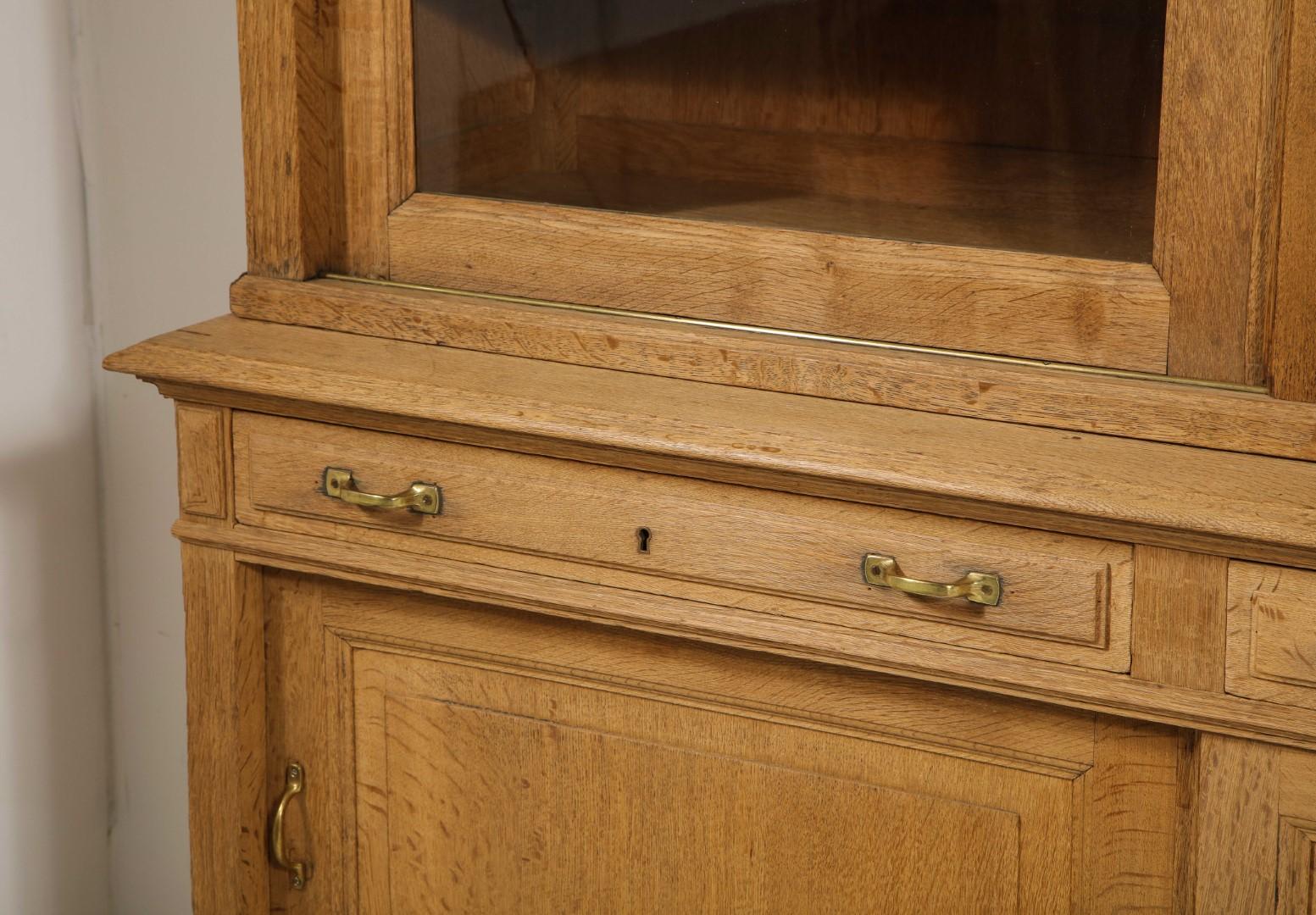 19th Century French Directoire Bleached Oak Bookcase For Sale 9