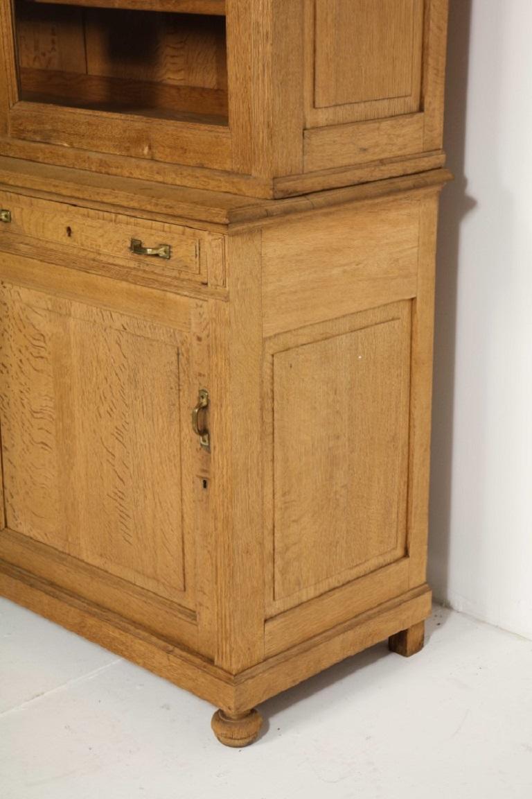 19th Century French Directoire Bleached Oak Bookcase For Sale 13