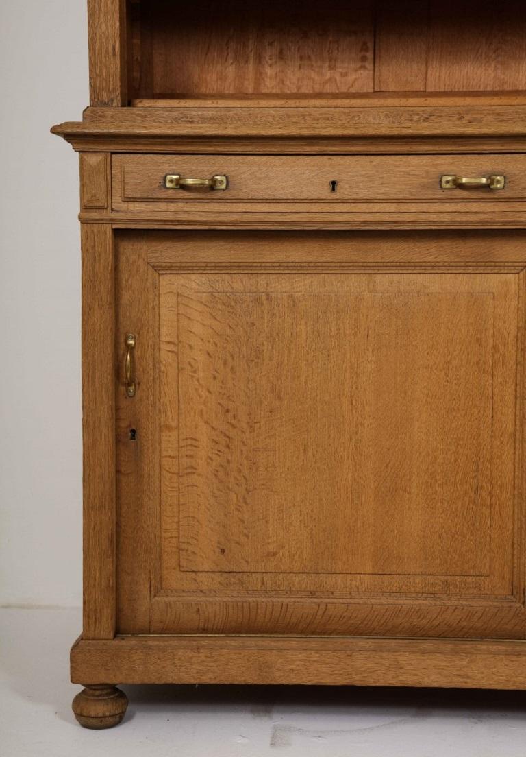 19th Century French Directoire Bleached Oak Bookcase For Sale 14