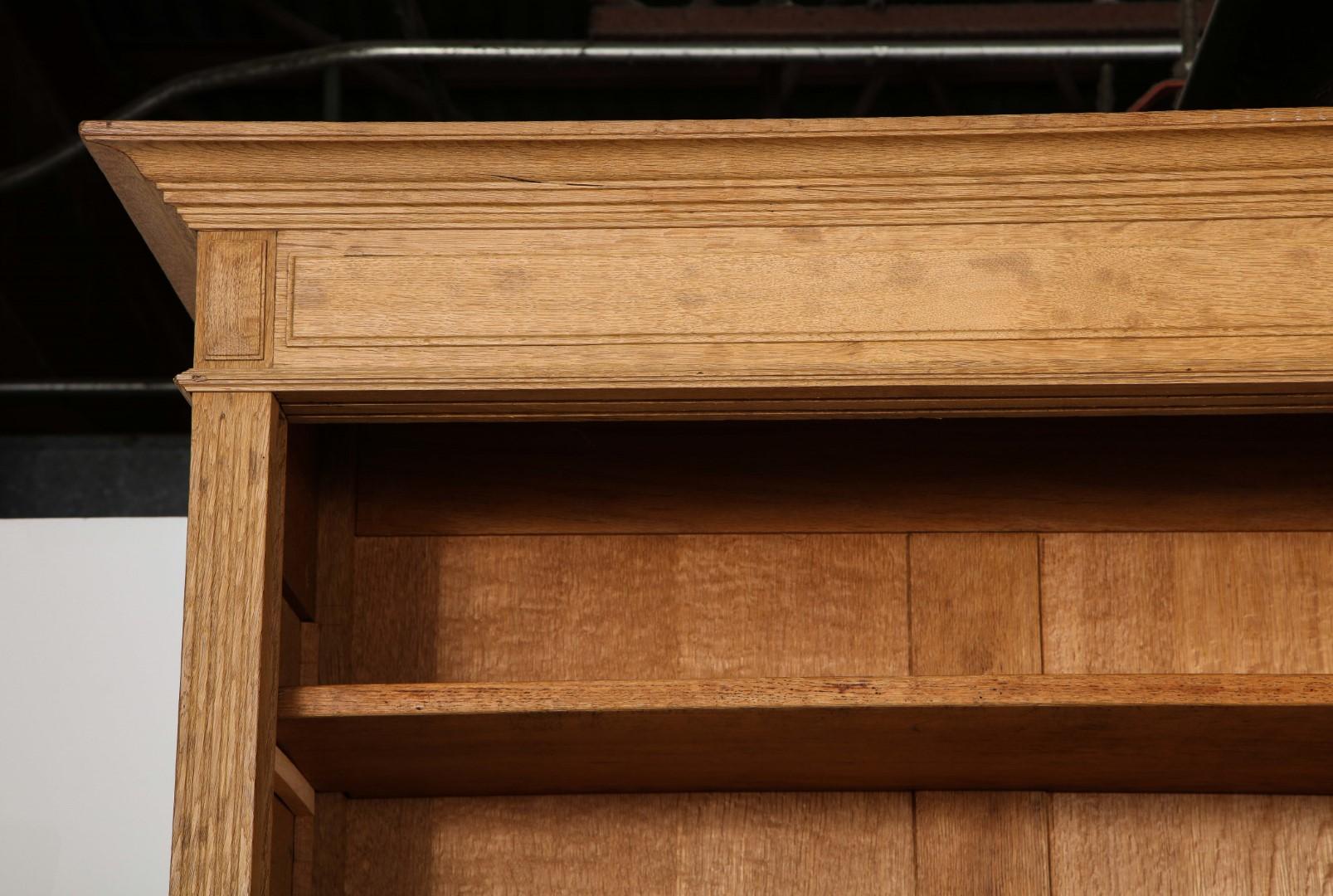 19th Century French Directoire Bleached Oak Bookcase For Sale 1