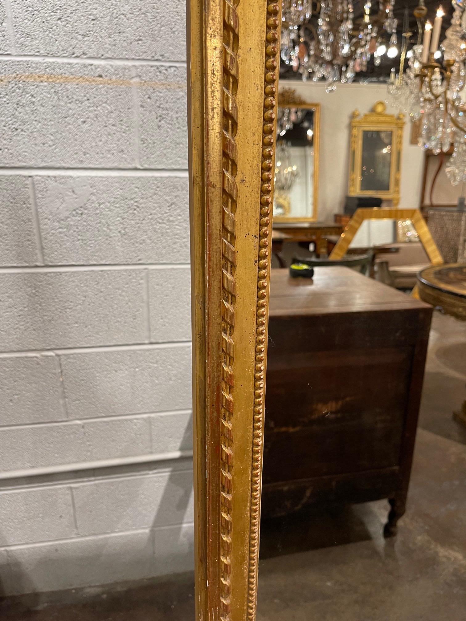 19th Century French Directoire Carved and Giltwood Mirror 1