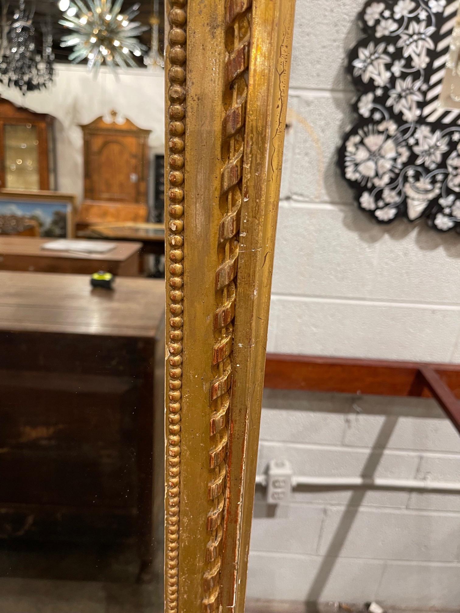 19th Century French Directoire Carved and Giltwood Mirror 2