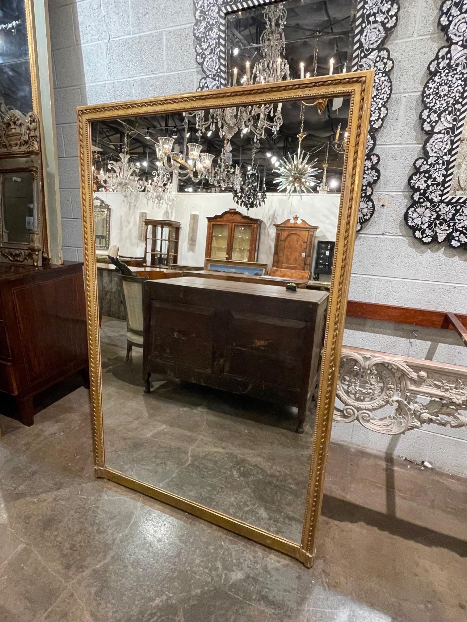 19th Century French Directoire Carved and Giltwood Mirror 4