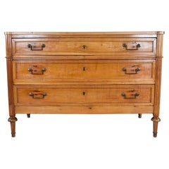 19th Century French Directoire Commode in Yew Wood, Neoclassical Style