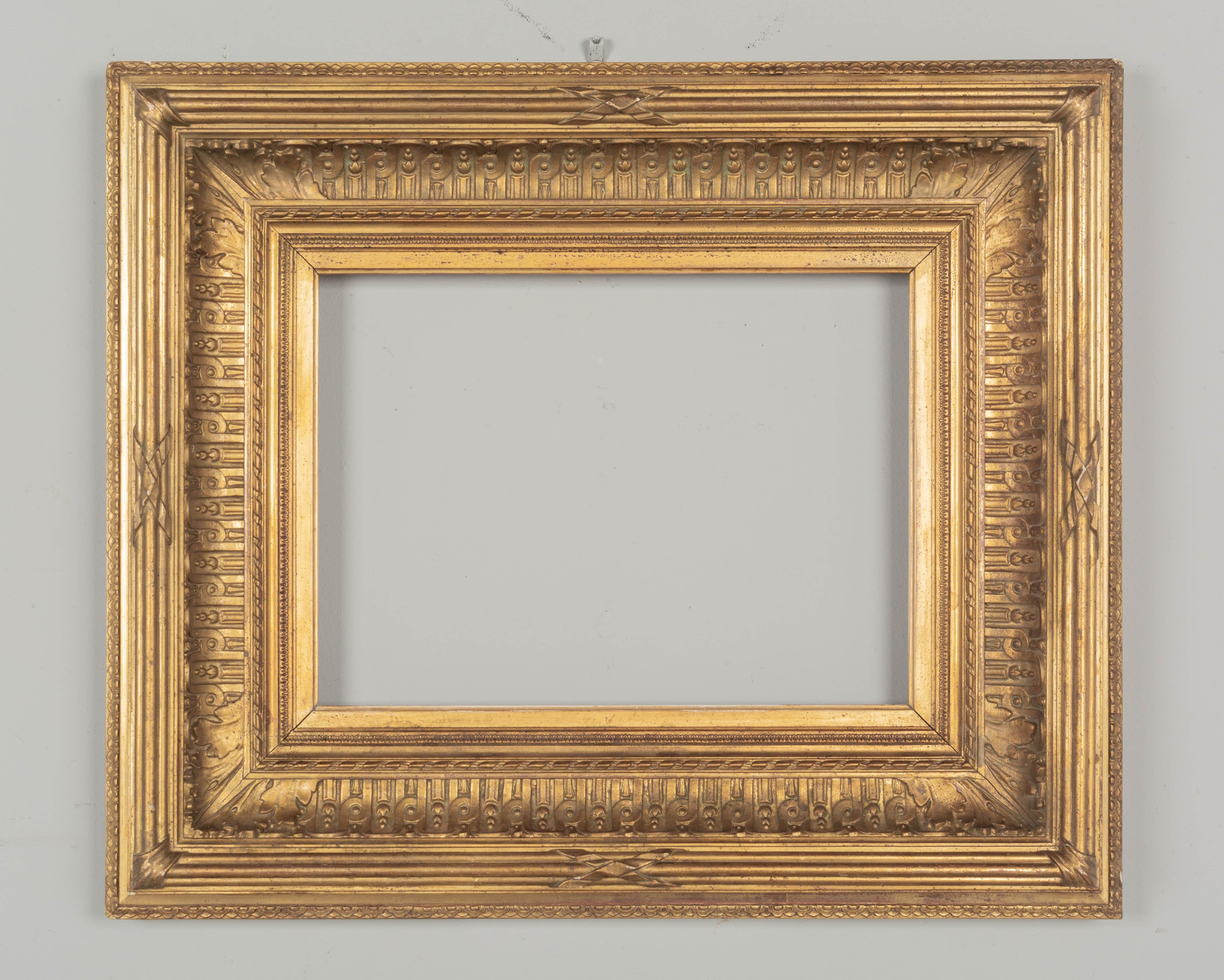 Hand-Crafted 19th Century French Directoire Giltwood Frame For Sale