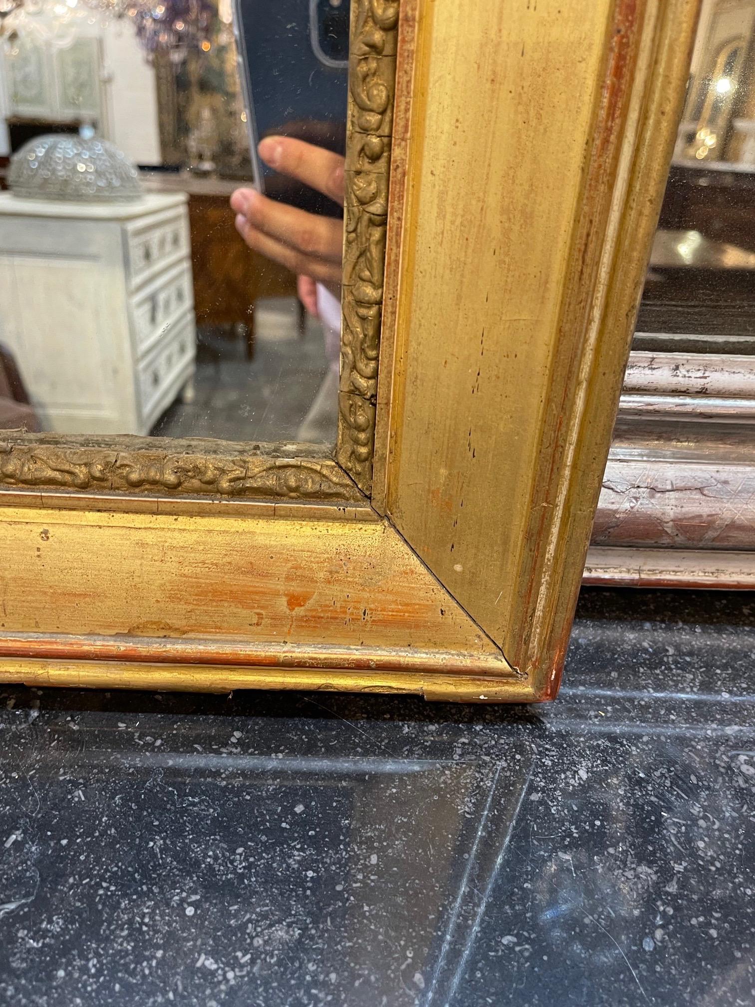 19th Century French Directoire Giltwood Mirror In Good Condition In Dallas, TX