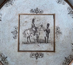 19th Century French Directoire Grey and Black Painted Tole Tray