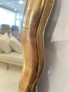 19. Jahrhundert Französisch Directoire großen vergoldeten, Scalloped Antique Mirror