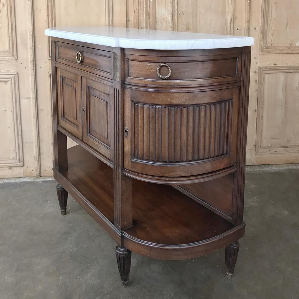 Hand-Crafted 19th Century French Directoire Mahogany Marble Top Buffet