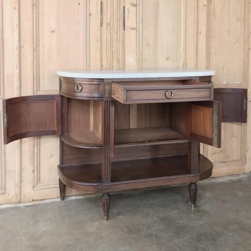 19th Century French Directoire Mahogany Marble Top Buffet In Good Condition In Dallas, TX