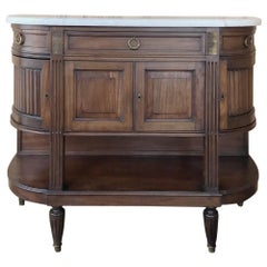 19th Century French Directoire Mahogany Marble Top Buffet