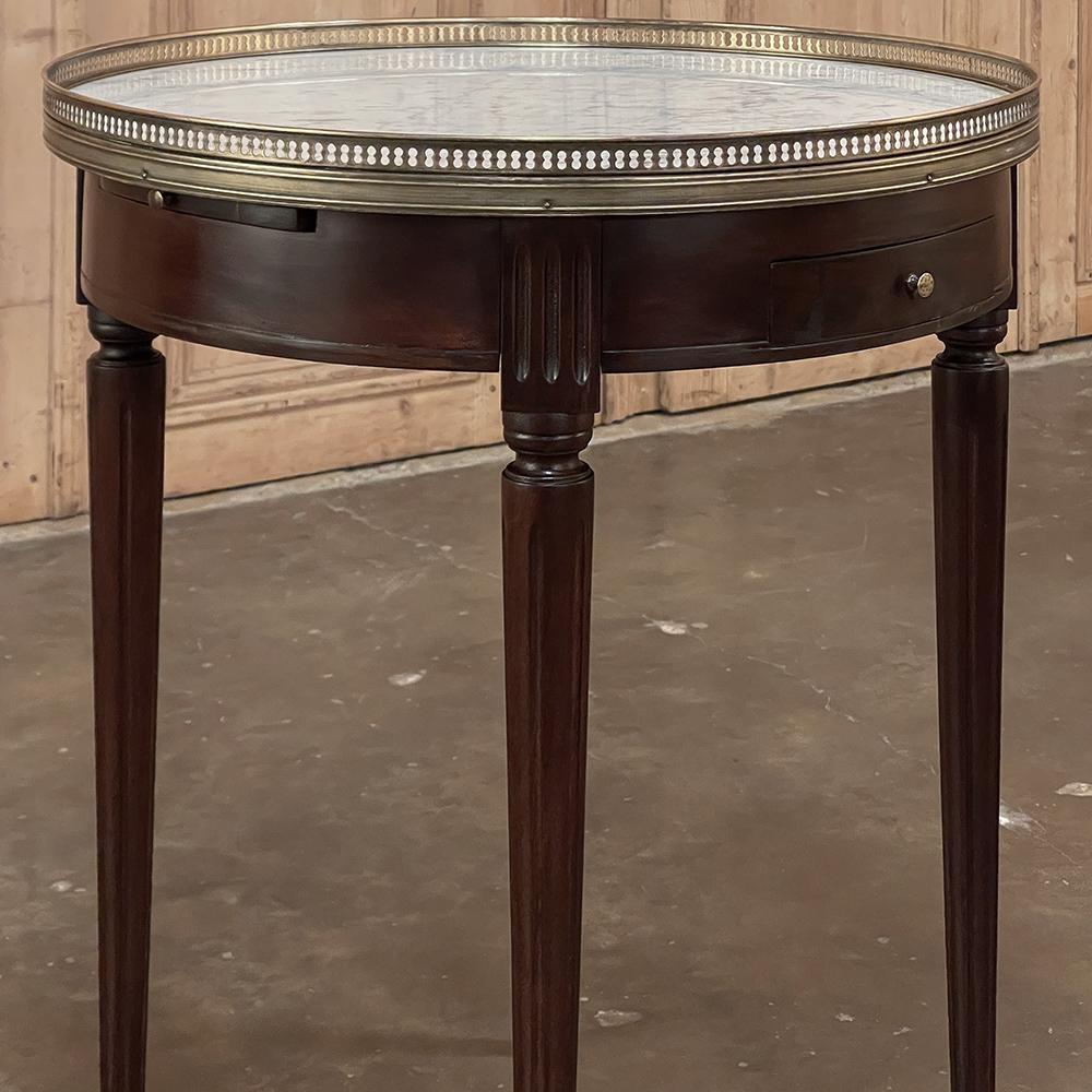 19th Century, French Directoire Mahogany Marble Top End Table For Sale 4