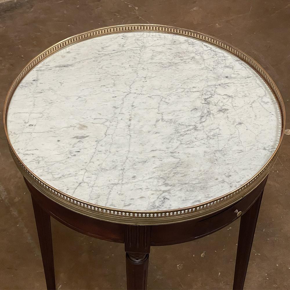 19th Century, French Directoire Mahogany Marble Top End Table For Sale 6