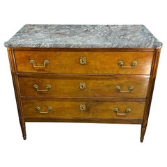 19th Century French Directoire Marble Top Chest