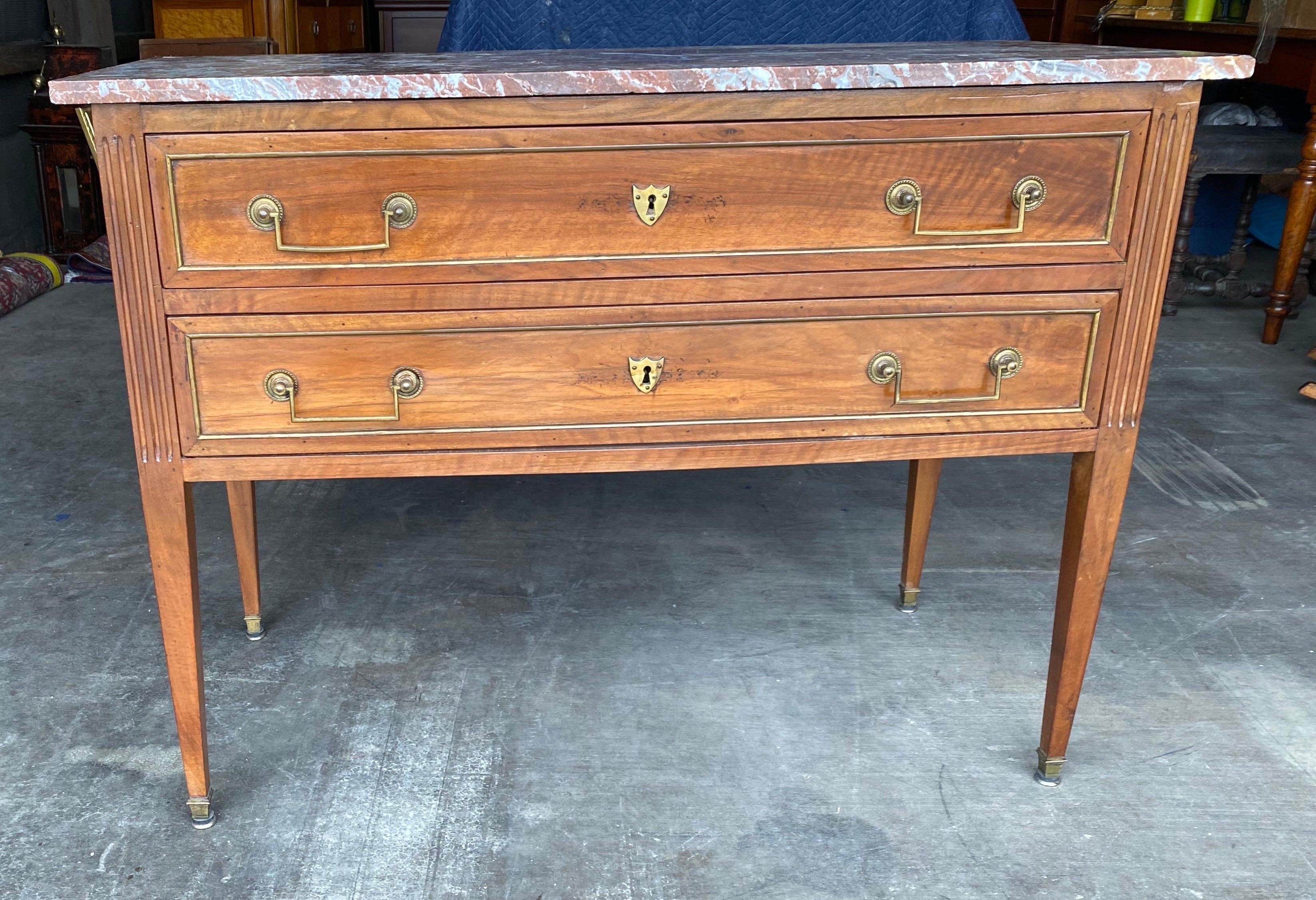 19th Century French Directoire Marble Top Commode In Good Condition For Sale In Charleston, SC
