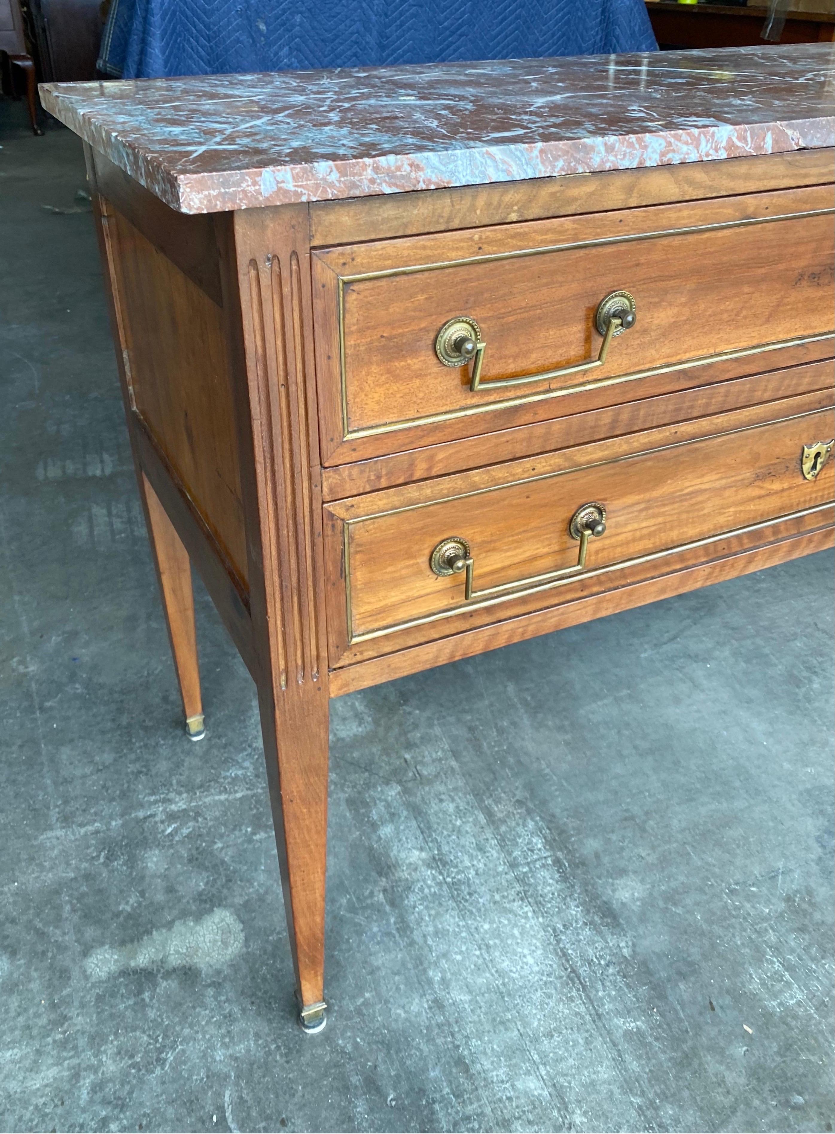 19th Century French Directoire Marble Top Commode For Sale 1