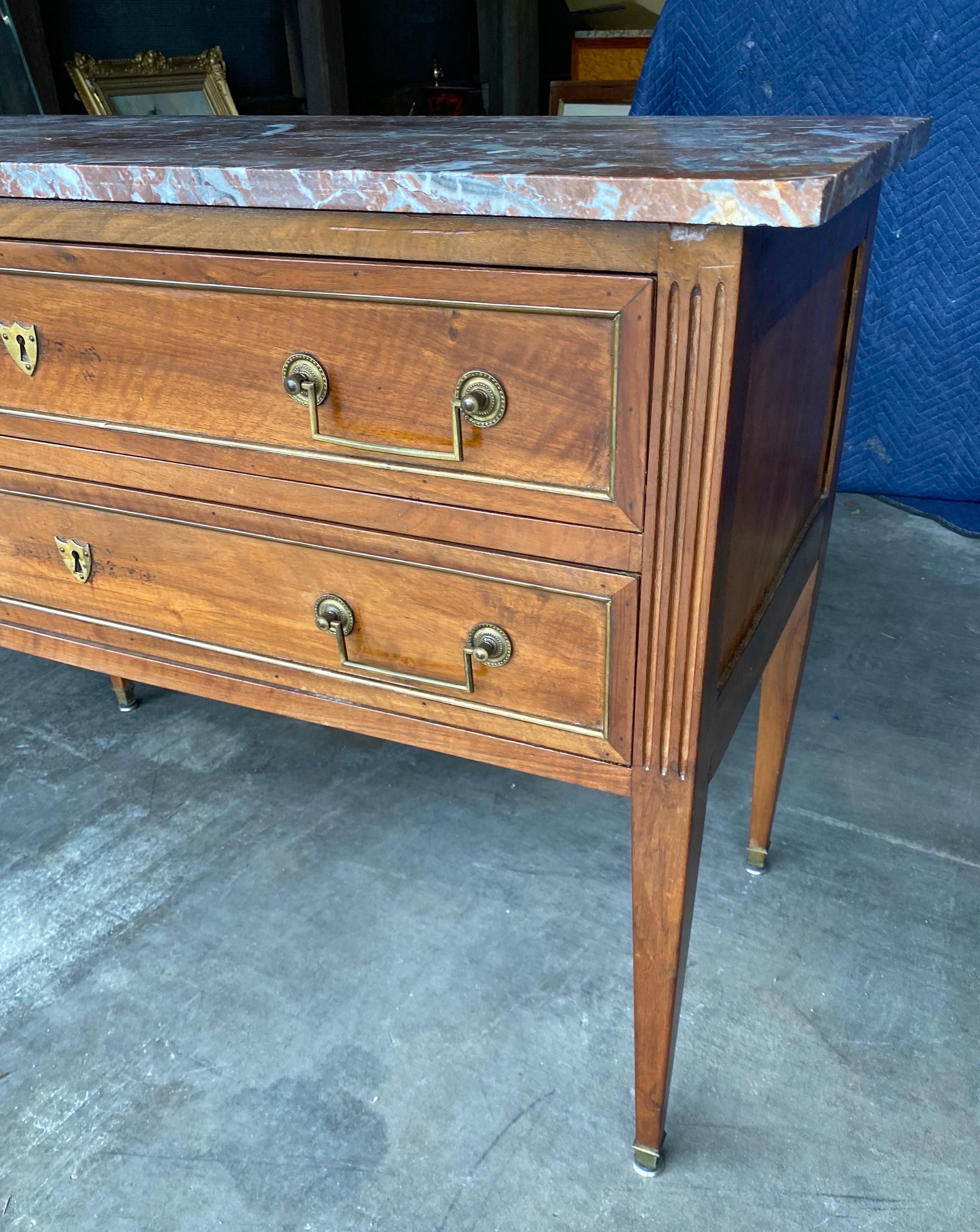 19th Century French Directoire Marble Top Commode For Sale 5