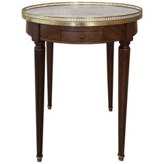 19th Century French Directoire Marble Top Round End Table