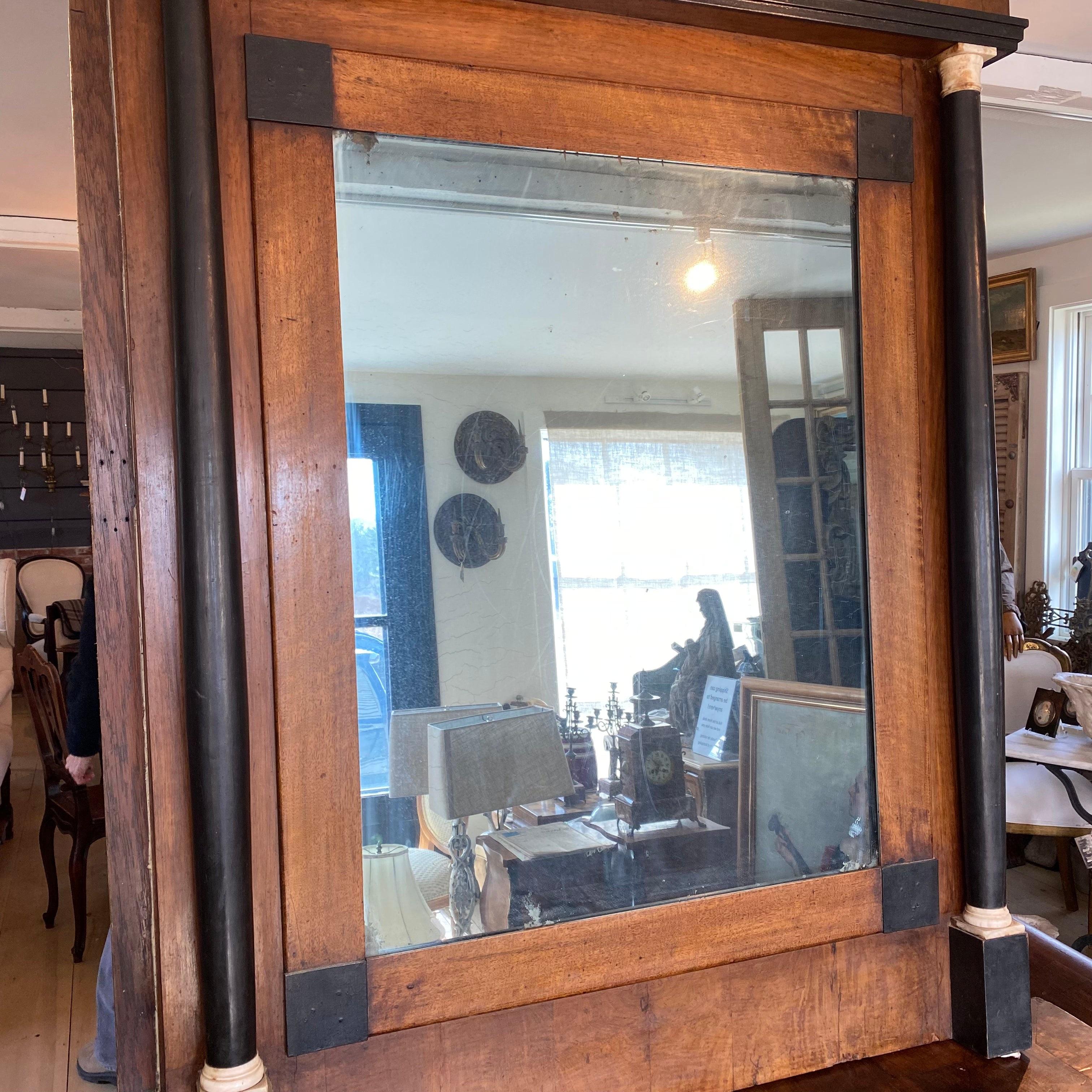 19th Century French Directoire Mirror and Console with Ebony Columns For Sale 3