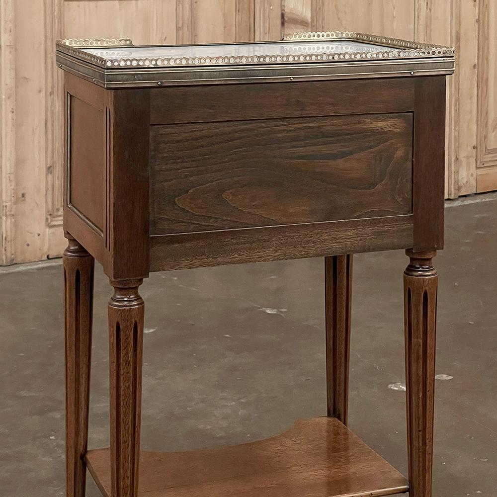 19th Century French Directoire Neoclassical Marble Top Nightstand ~ End Table For Sale 10