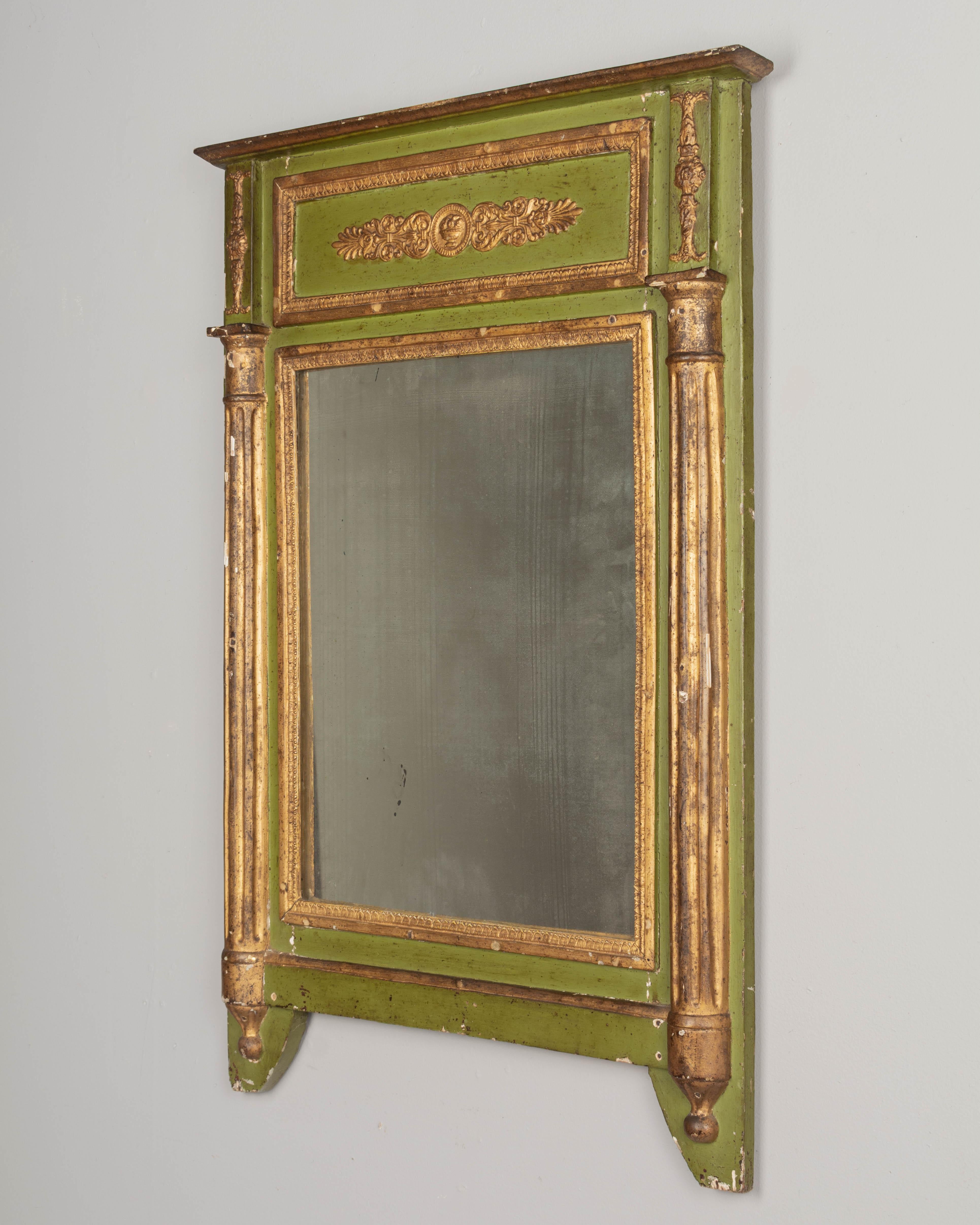 Giltwood 19th Century, French, Directoire Parcel Gilt Mirror For Sale