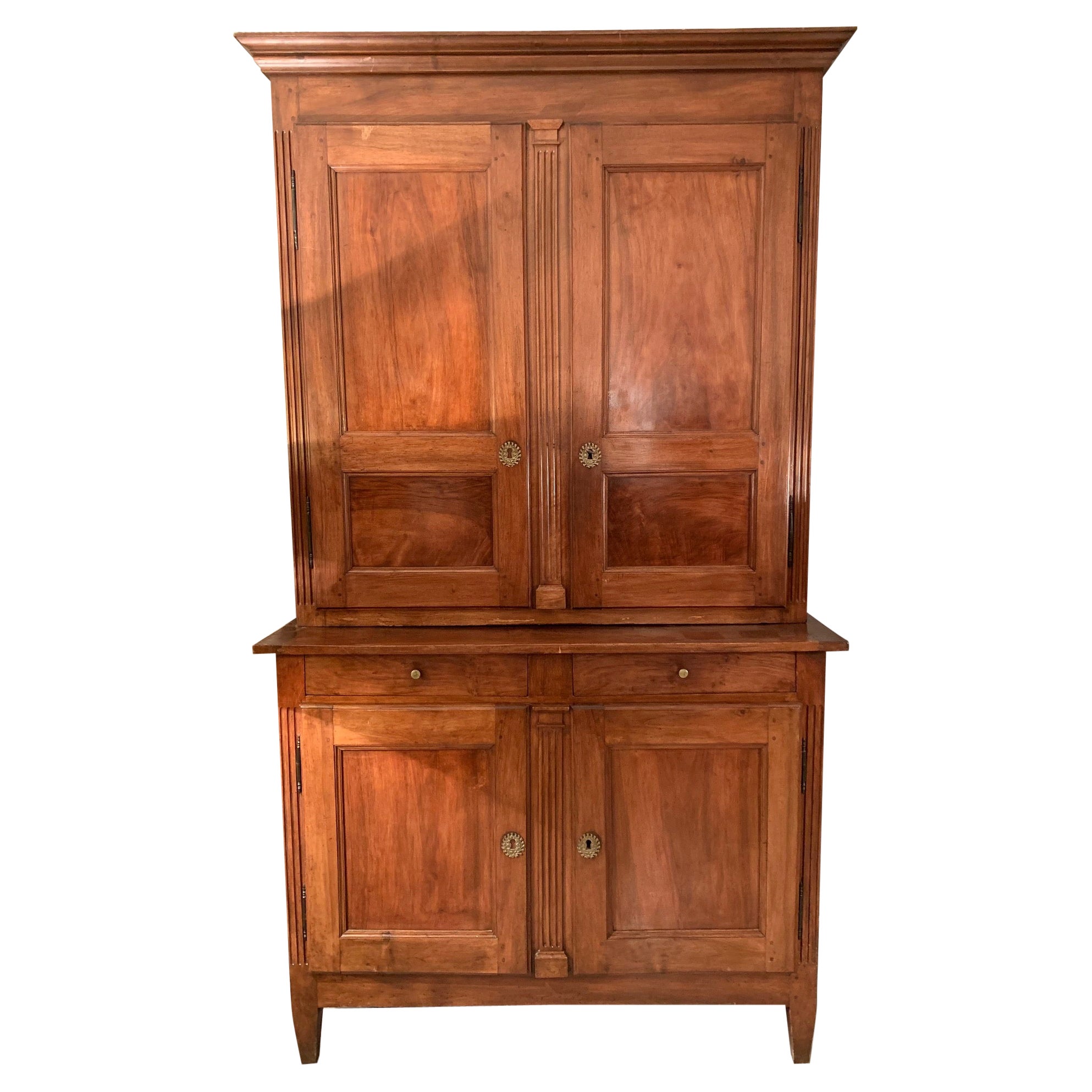 19th Century French Directoire Period Oak Cabinet Bookcase
