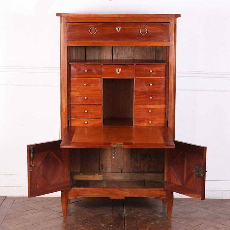 19th Century French Directoire Secretaire in Cherry In Good Condition In Vancouver, British Columbia